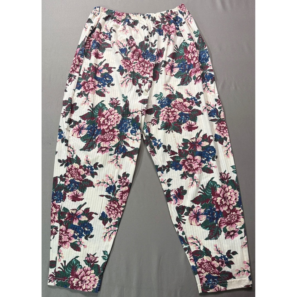 Solange Pajama Set Women‎ 18/20 Floral Print  Top Elastic Waist Lounge Deadstock - Picture 3 of 7